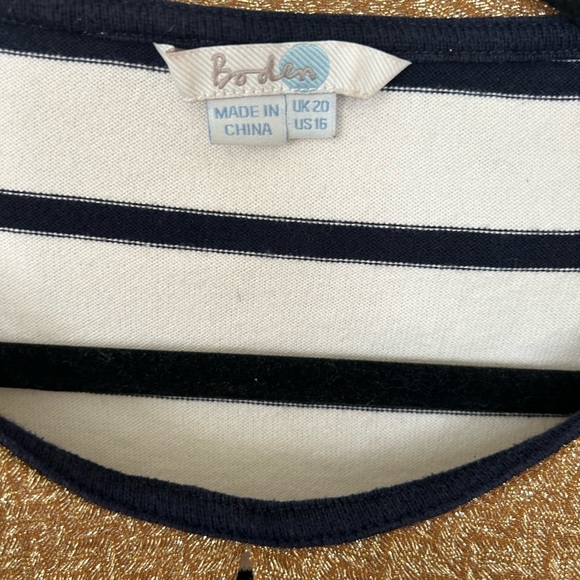 Boden Striped Gold Shimmer Collar Top - Picture 5 of 12
